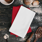 Kitchen Towels Cotton Solid Dish Cloths Kitchen Hand Towel Reusuable Dish Towel for Cleaning Tea Towels Set with Hanging Loop - 18"x 28",Red & White, Pack of 2