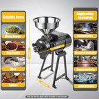 Grain Mill Grinder, 1500W Electric Grinder Mill Machine, Dry Feed Flour Grain Grinders Machine with Adjustable Input Material Speed & Adjustable Output Thickness for Grinding Various Dry Items