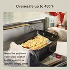 7-Quart Slow Cooker - PFOA-Free Nonstick Pot with 3 Heat Settings & Timer - Dishwasher & Oven Safe for Effortless Cooking, Perfect for Family Meals & Parties