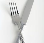 Fortessa Lucca Faceted 18/10 Stainless Steel Flatware Solid Handle Table Knife, Set of 12, Mirror Polished