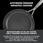 Babish 2 Piece 8 and 10 Inch Fry Pan Hard Anodized Laser Titanium Forever Non Stick Technology Durable Frying Pans Set - Black
