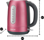 Sencor SWK1774RD 1.7L Stainless Steel Electric Kettle with Lid Safety Lock, Red