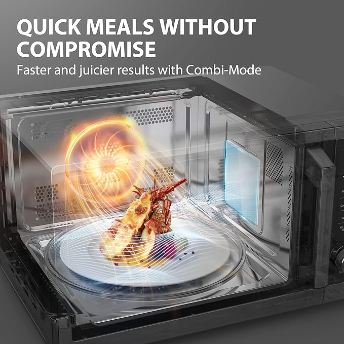 TOSHIBA Countertop Microwave Oven Air Fryer Combo, Inverter, Convection, Broil, Speedy Combi, Even Defrost, Humidity Sensor, Mute Function, 27 Auto Menus, 1.0 cu.ft, 1000W, Stainless Steel