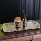 Alisveristime Small Ornate Metal Serving Tray – Ottoman Motif Decorative Tray (14.2" x 7.1", 10.8 oz) (Silver)