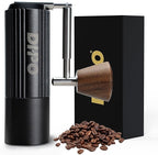 DHPO Sky-Two Manual Coffee Grinder With 7 Axis Stainless Steel Conical Burr Mill, Portable Hand Coffee Grinder With Foldable Handle For Espresso, Drip, French Press, Camping, Travel, Home, Black