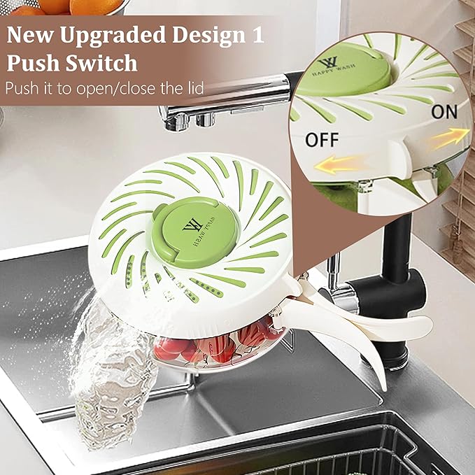 2 Pcs Multi Purpose Drain Basket with Lid, Collapsible Handle 2 in 1 Draining and Preservation Basket, Fruit Washing Bowl with Strainer, Colander for Suitable for Wash Berry, Vegetables