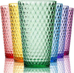 Laguna Plastic Drinking Glasses, Premium Quality Durable BPA-Free Water Tumblers, Dishwasher-Safe, Stackable Cups in Assorted Colors, 18 oz Set of 6