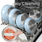 15Pcs Pots and Pans Set Non Stick, Cookware Sets with Detachable Handle, Nonstick RV Kitchen Cooking Tools Removable Handles, Oven Safe, Induction Fast, Stackable Induction Cookware, Blue