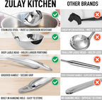 Zulay Kitchen Stainless Steel Soup Ladle – Lightweight, Strong & Durable Metal Ladle – Easy to Use, Comfortable Grip, Heat Resistant & Dishwasher Safe – Perfect for Home Cooks & Chefs (13")