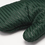 Beneno Kitchen Oven Mitts 2-Pack Heat Resistant to 500°F with Non-Slip Silicone Grip, Extra Long 14.3" Forearm Protection, Soft Quilted Cotton Terry Lining, Ideal for Cooking, Baking, Grilling, Green