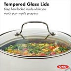 OXO 13 Piece Stainless Steel Cookware Set, Tri-Ply Multiclad Pots & Pans, PFAS-Free Ceramic Nonstick Coated Frying Pans, Induction Compatible, Dishwasher & Oven Safe, Sauce, Stock, Saute, Silver