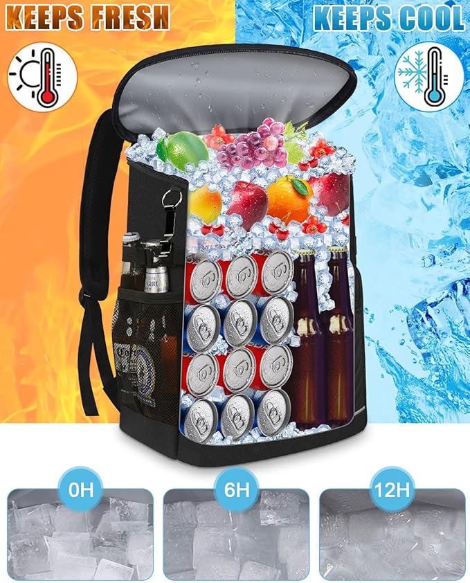Cooler Backpack Insulated Leakproof Waterproof Backpack Cooler Bag 30/45 Cans, Large Capacity Lightweight Travel Camping Beach Backpack Cooler Ice Chest for Men and Women