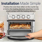 Toaster Oven Liners for Bottom of Oven (4 Pack) Reusable Non-Stick Heat Resistant Toaster Liners, Compatible with Ninja, Cuisinart, Emeril Lagasse & More, Toaster Mat, 12"x12" (Silver)