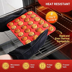 2 Pack 24 Cups Silicone Mini Muffin Pan with Metal Reinforced Frame Silicone Molds Cupcake Cake Baking Cheesecake Pans Cookie Baking Chocoflan Cupcake Mold Mini Bundt Cake Pan Women Gift