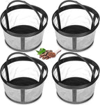 Maxdot 4 Packs Reusable Coffee Filters for Mr. Coffee 4-5 Cup Replacement Nylon Mesh with Handle 2.8 x 3.1 x 2 Reusable Filter Basket Fits Most Coffeemakers and Brewers Universal