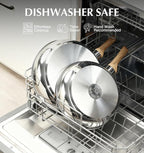 KOCH SYSTEME CS Stainless Steel Frying Pan Set, 18/10 Stainless Steel Pans Set with Heat-resistant Handle, Triply Base Induction Cooking Pans Set, Fast & Even Heat, Dishwasher Safe, 8" & 10"