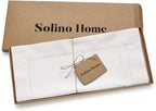 Solino Home White Table Runner 36 Inches - Cotton Linen Hemstitch Coffee Table Runner 14 x 36 Inch Ideal for Dresser Tables - Summer, Fall, Autumn, Halloween
