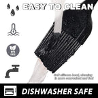 Anaeat 2 Pack Silicone Basting Pastry Brushes - Heat Resistant Brush with Soft Bristles, Hygienic One-Pieces Design, Marinade Brush Great in Baking for Spreading Oil Butter Sauce BBQ Grill (Black)