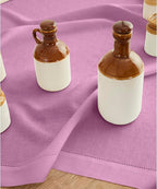 Solino Home Linen Tablecloth 52 x 52 Inch - 100% Pure Linen Violet Square Tablecloth - Classic Hemstitch, Machine Washable Table Throw for Summer, Halloween