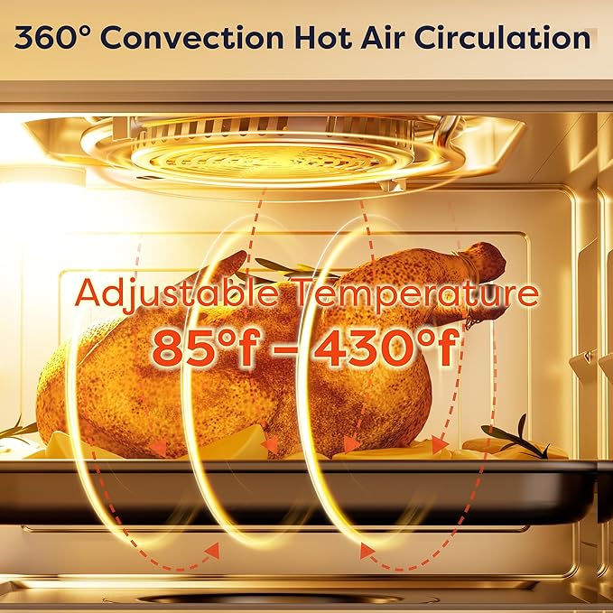 CIARRA 8-in-1 Steam Oven Countertop with Air Fryer, 13QT Mini Convection Toaster Oven with Steam, Rapid Steam, Air Fry, Vapor Bake, Steam Clean, Bake, Dried, Ferment