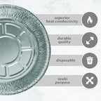 PLASTICPRO 6'' Inch Round Tin Foil Cake Pans Disposable Aluminum, Freezer & Oven Safe - For Baking, Cooking, Storage, Roasting, & Reheating, Pack of 50