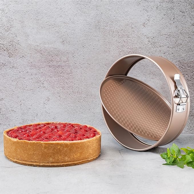 Non-Toxic Nonstick 10-Inch Round Springform Cake Pan 3-inches deep | Cheesecake Leak Proof Baking Pan