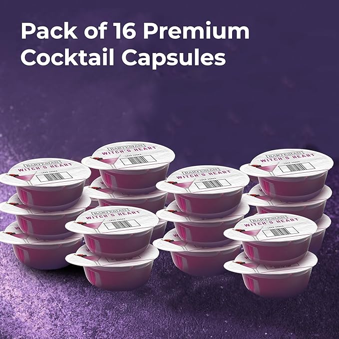 Bartesian Witch's Heart Halloween Cocktail Capsules for Cocktail Machine – Home Bar Mixology Cocktails Mix Capsule Set To Use With the Bartesian Premium Cocktail Drink Maker Machine – Pack of 16