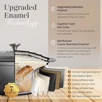 Nuovva Enamelled Cast Iron Dutch Oven Pot with Lid – 6.4 Quart Non Stick Casserole Pot – Heavy Duty & Oven Safe up to 500° F for Bread Baking, Braising, Stews, Roasting – 28cm Grey