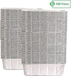 PARTY BARGAINS 2 Lb Aluminum Loaf Pan - 100 Pack | 8.5" x 4.5" x 2.5" Heavy Duty Disposable Pans for Baking, Lasagna, Meatloaf & Food Serving (Max 240°C)