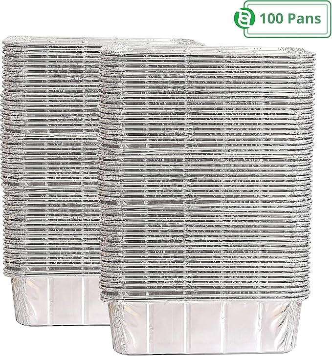 PARTY BARGAINS 2 Lb Aluminum Loaf Pan - 100 Pack | 8.5" x 4.5" x 2.5" Heavy Duty Disposable Pans for Baking, Lasagna, Meatloaf & Food Serving (Max 240°C)