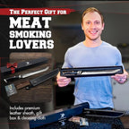 Kitchen perfection 12" Handmade Brisket Knife, Meat Cutting Carving & Slicing BBQ Knife For Men – Insanely Sharp San Mai Steel, W/Leather Sheath Premium Ergonomic Handle, Best Grilling Gifts for Men