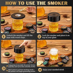 Electric Whiskey Smoker Kit with Wooden Display Barrel, Rechargeable Cocktail Smoker Kit with 6 Premium Wood Chips for Old Fashioned & Whiskey – Bar Gift for Men, Dad, Husband (No Butane Needed)
