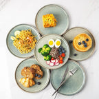 AmorArc Ceramic Plates Set of 6, 8.5 Inch Reactive Glaze Stoneware Plates set, Dessert, Salad, Appetizer, Small Dinner, Microwave, Dishwasher Safe, Scratch Resistant Dishes Set for Kitchen