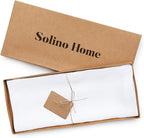 Solino Home Linen White Table Runner 90 Inches Long - 100% Pure Linen 14 x 90 Inch Table Runner for Dining, Summer, Fall, Autumn, Halloween - Fete