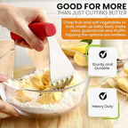 Spring Chef Red XL Size Dough Blender Tool For Baking, Heavy Duty Pastry Blender Tool for Easy Mixing, Stainless Steel Pastry Cutter with Sharp Blades, Dishwasher Safe Dough Mixer