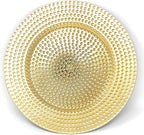 allgala 13-Inch 48-Pack Case Lot Heavy Quality Round Charger Plates-Hammered Gold-HD80371