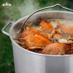 Hike Crew 100QT Outdoor Boiling Kit with Igniter| 110,000 BTU Seafood Boiler Set for Steaming or Cooking Fish, Crawfish, Crab & More | Includes Pot, Lid, Strainer, Burner Stand and Storage Cover