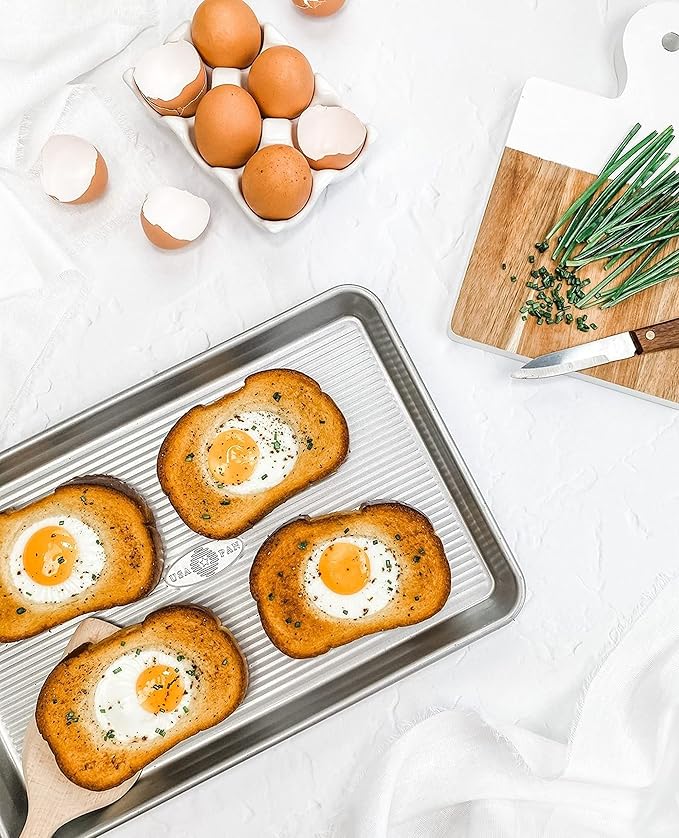 USA Pan Bakeware Nonstick Jelly Roll Baking Sheet Pan, Aluminized Steel (Pack of 6)