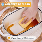 4.6 Quart Dutch Oven for Sourdough Bread Baking, Combo Oval Enameled Cast Iron Bread Pan with Lid, Bread Dutch Oven for a Crispy Crust, White