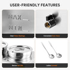 WILPREP Commercial Food Warmer with Two 7.4 QT Inserts, 1500W Countertop Electric Steam Table, 86-185°F Adjustable Temp Control & Over-Temp Protection, Stainless Steel