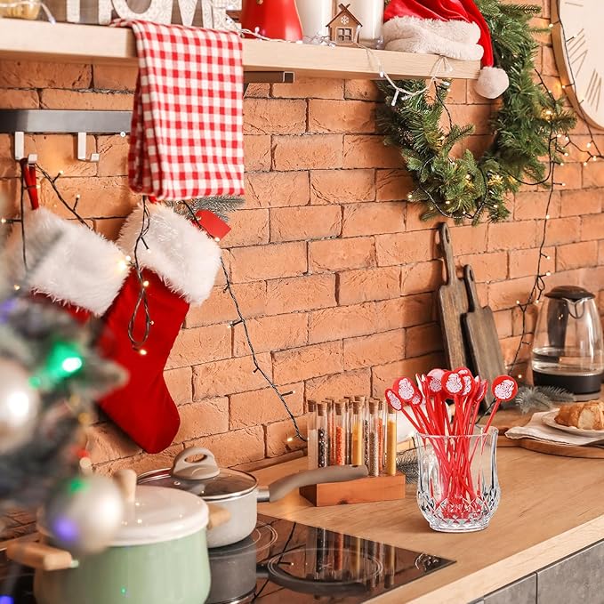 30 Pcs Christmas Drink Stirrers Xmas Stir Stick Holiday Coffee Swizzle Stick Reusable Plastic Hot Cocoa Bar Chocolate Decoration Cocktail Mixer(Santa Claus,Delicate Color)