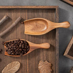 Big Wooden Scoop Shovel, 2PCS Large Coffee Scoops for Ground coffee, Acacia Wood Bean Salt Spoons, Wooden Scoops for Jars Canisters, Kitchen Scoops for Flour Laundry Scoop Multi-purpose