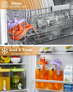 | 2 Pack | 64oz | Glass Mason Jar Pitcher with Lid and Spout, 2 Quart (1.9 Liter) Airtight Glass Water Jug Wide Mouth for Juice, Sun Tea, Iced Coffee, Milk Storage, Purple & Orange