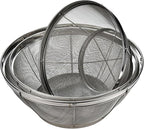 Fine Mesh Strainer for Kitchen, Stainless Steel Colander Bowl for Pasta, Rice, Fruit, Metal Net Baskets with Resting Base - Strain, Drain, Rinse