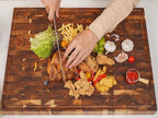 AZRHOM Thick End Grain Acacia Wood Cutting Board 24x18x2 In, Wooden Butcher Block, Chopping Board For Kitchen with Juice Groove Handles Non-Slip Pats (Gift Box)