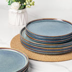 AmorArc Ceramic Plates Set of 6, 8.5 Inch Reactive Glaze Stoneware, Dessert, Salad, Appetizer, Small Dinner Plates, Microwave, Dishwasher Safe, Scratch Resistant Dishes Set for Kitchen