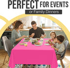 Exquisite 66% Thicker Premium Plastic Table Cloth Rectangle Table Cover 0.5 Mil 12 Pack Cerise Table Cloth 54 Inch x 108 Inch Disposable Tablecloth Won't Tear Easily Like Cheap Thin Brands