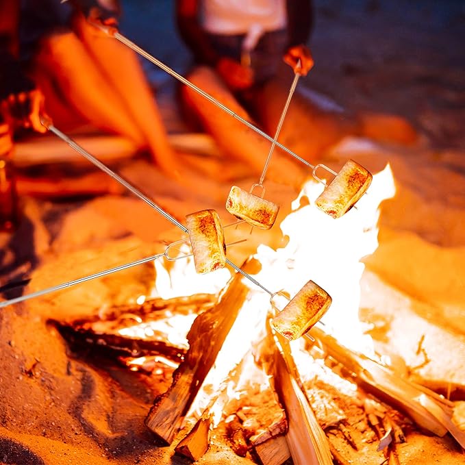 12 PCS Marshmallow Roasting Sticks, Telescoping Smores Sticks for Open Fire Pit, 32 Inch Long Marshmallow Toasting Barbecue Forks S'mores Skewers for Campfire Camping Hotdog Hot Dog Bonfire Grill