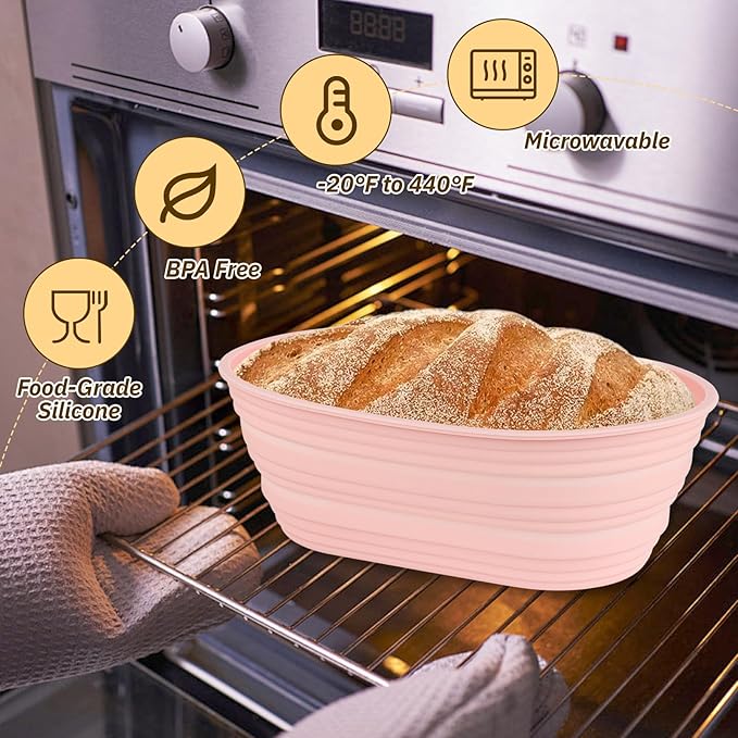 Silicone Bread Proofing Basket, Complete Set for Bread Making With Essential Tools, Easy to Clean and Store