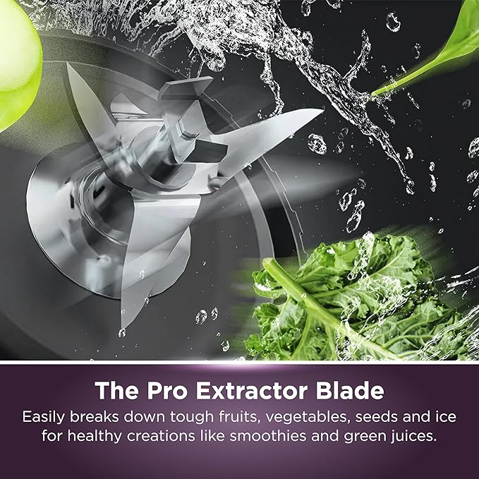 Ninja BN301 Nutri-Blender Plus Compact Personal Blender, 900-Peak-Watt Motor, Frozen Drinks, Smoothies, Sauces & More, (3) 20 oz. To-Go Cups, (2) Spout-Lids (1) Storage-Lid, Dishwasher Safe, Silver